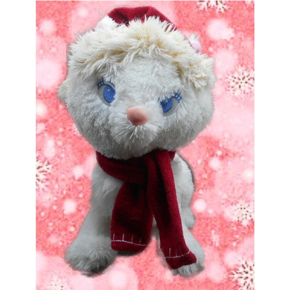 Disney Store Aristocats Marie Winter Christmas Plush Whip Stch 11" White Cat